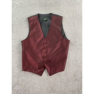 Ralph Lauren Tuxedo Vest Men Medium Red Diamond Premium Waistcoat LRL USA